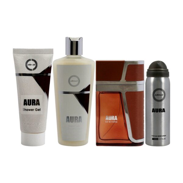 Armaf Aura 4 Piece Gift Set for Men - gift set contents